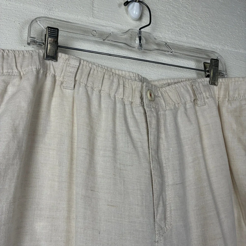 Tommy Bahama Men's Light Beige Linen-Look Chinos